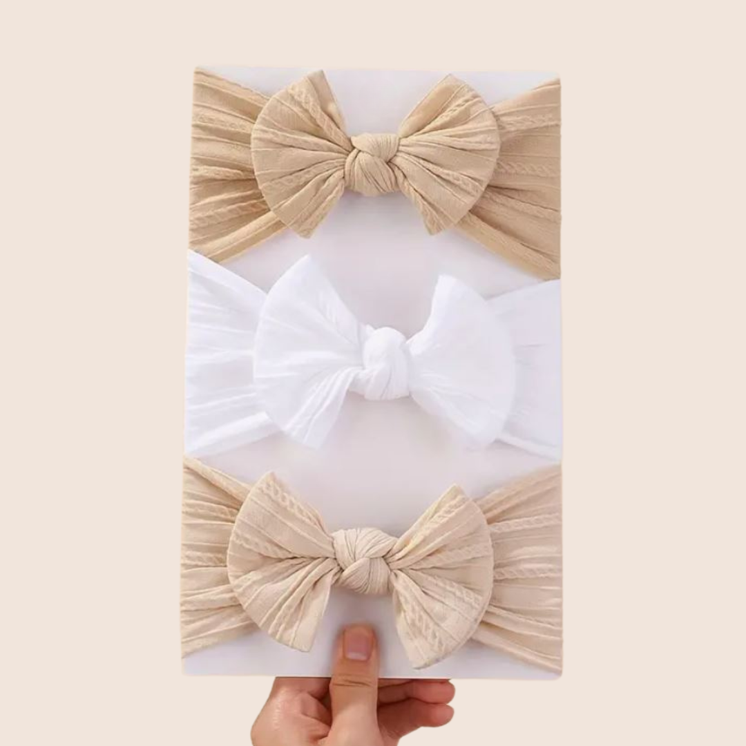 Cable Knit Baby Bow Headbands