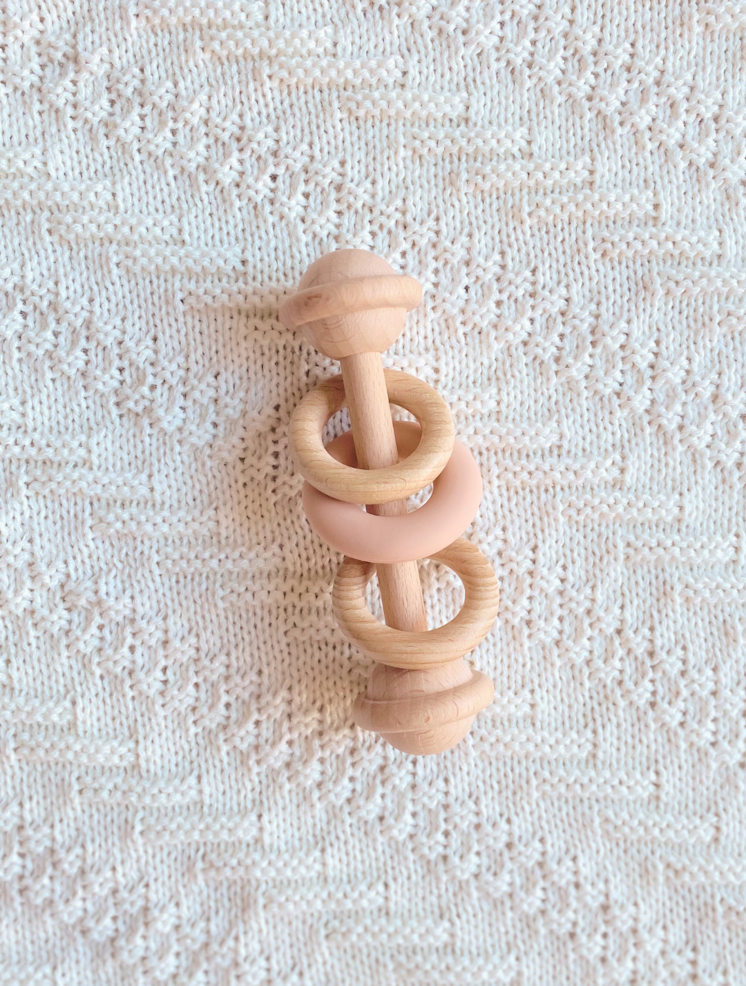 Wooden Baby Silicon Rattle