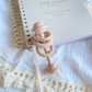 Wooden Baby Silicone Rattle