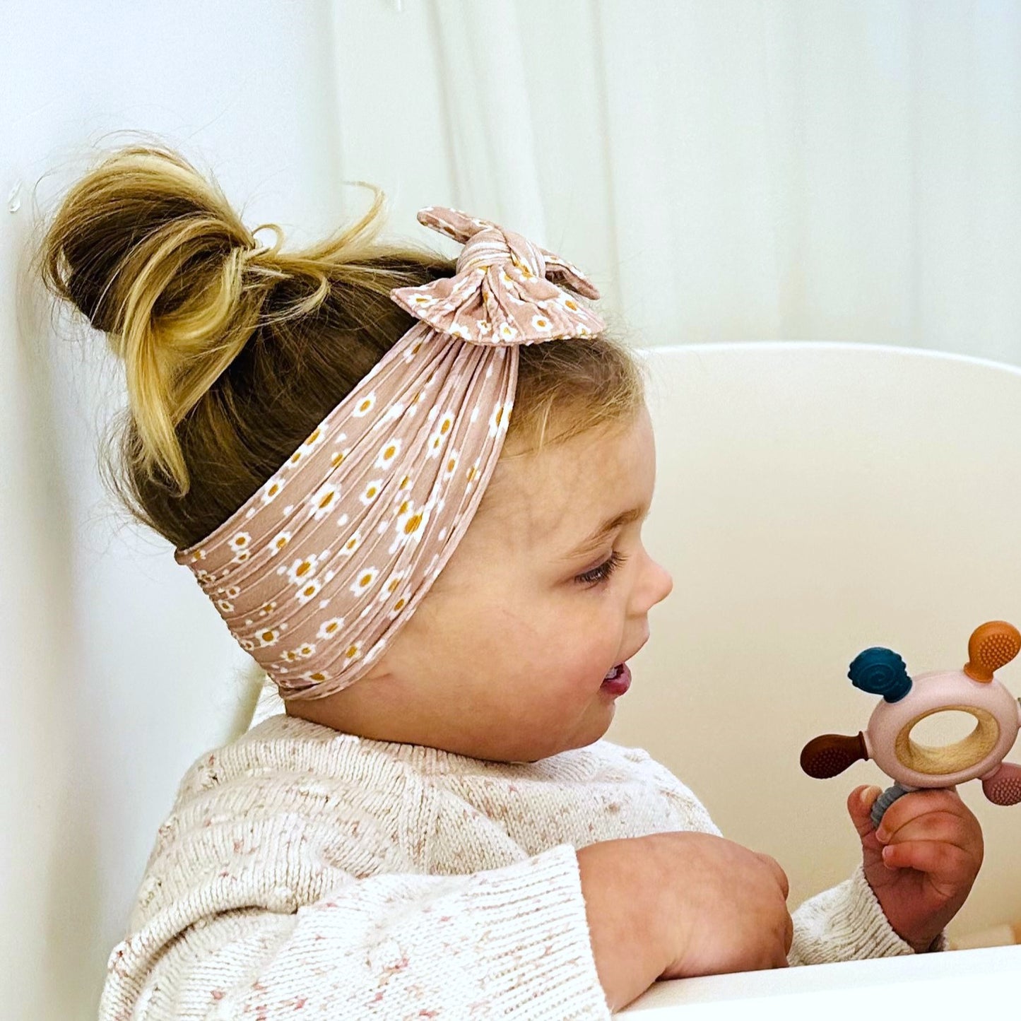 Cable Knit Baby Bow Headbands